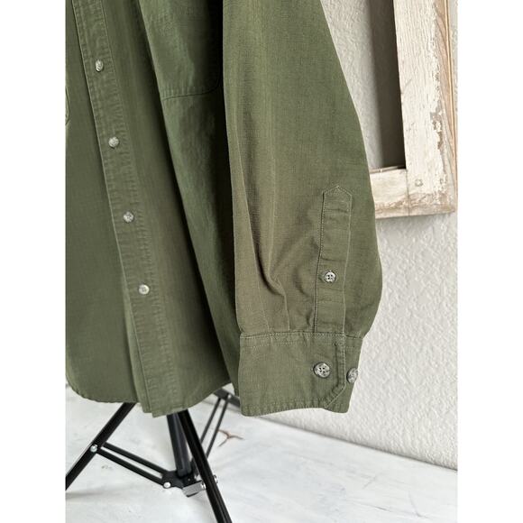 Mossy Oak Mens Size Medium Dark Hunter Green Long Sleeves Button Front - Picture 5 of 13